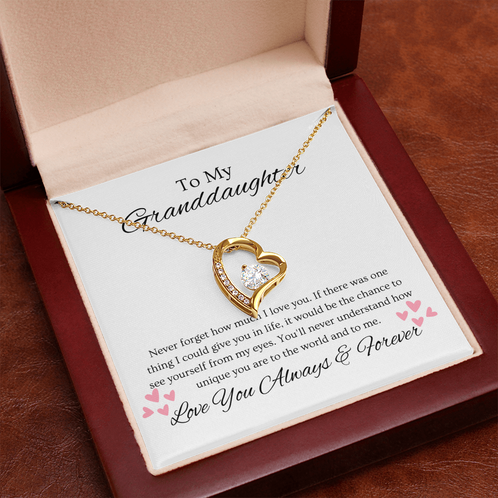 Granddaughter, Never Forget  Heart Necklace -0004